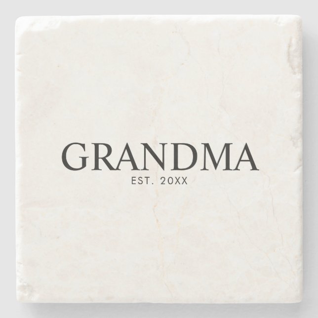 Svart Elegant Modern Mormor Stenunderlägg (Framsidan)
