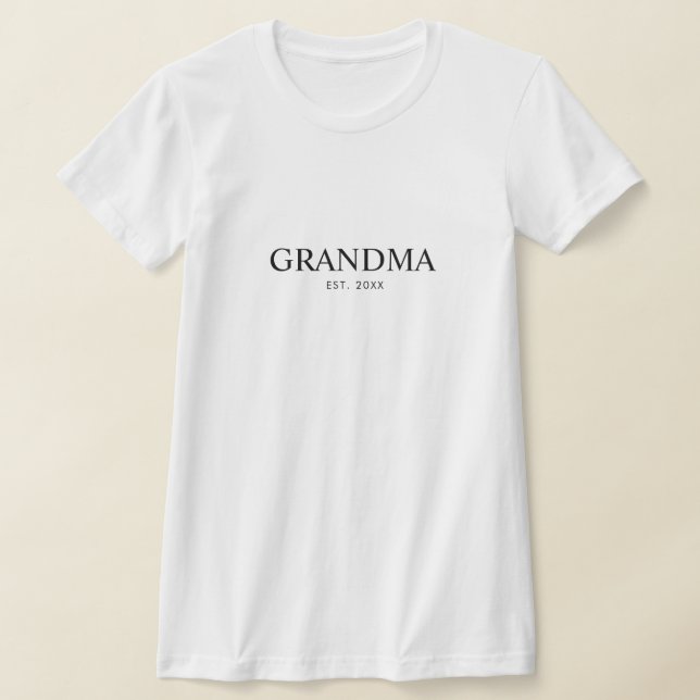 Svart Elegant Modern Mormor T Shirt (Laydown)
