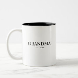 Svart Elegant Modern Mormor Två-Tonad Mugg