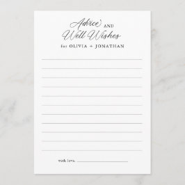 Svart Elegant Modern Script well Önskemål Rådkort