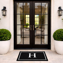 Svart Elegant Modernt Monogram