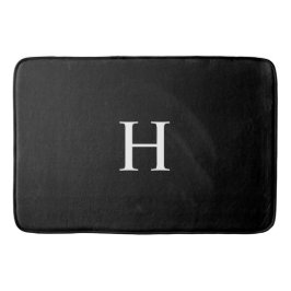 Svart Elegant Modernt Monogram Badrumsmatta