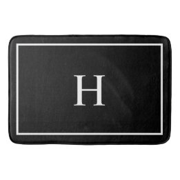 Svart Elegant Modernt Monogram Badrumsmatta