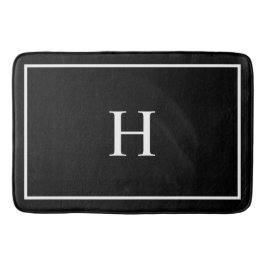 Svart Elegant Modernt Monogram Badrumsmatta