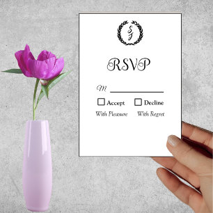 Svart Elegant Monogram OSA kort av andningsvätska