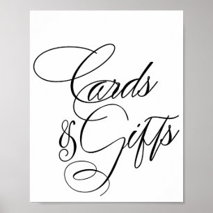 Svart elegant- och presentkort BORD Poster