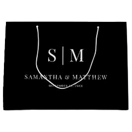 Svart Elegant par Initialer Bröllop Sponsrar