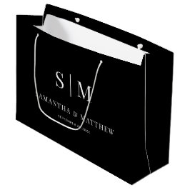 Svart Elegant par Initialer Bröllop Sponsrar