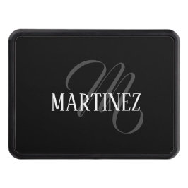 Svart Elegant Personlig efternamn | NAMN Dragkroksskydd