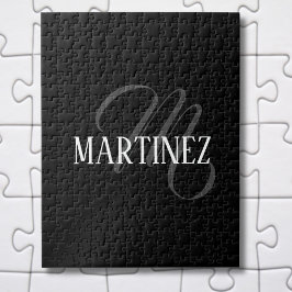 Svart Elegant Personlig efternamn | NAMN Pussel