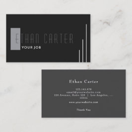 Svart Elegant Professionell Monogram Visitkort