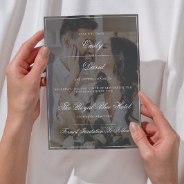 Svart Elegant QR-kodsfotoöverlägg Spara Datumet