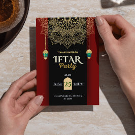 Svart Elegant Ramadan Iftar Party-inbjudan till Bl Inbjudningar