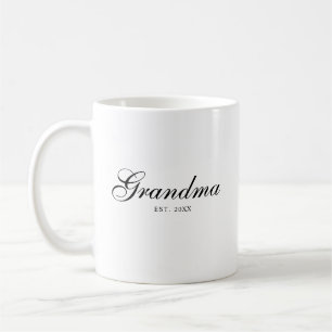 Svart Elegant Skrift Estalicherad Mormor Kaffemugg