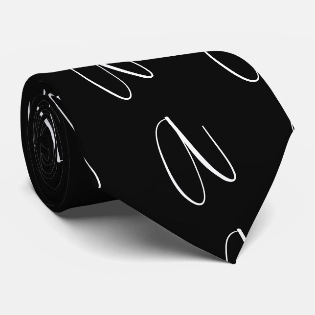 Svart elegant skrift slips (Rullad)