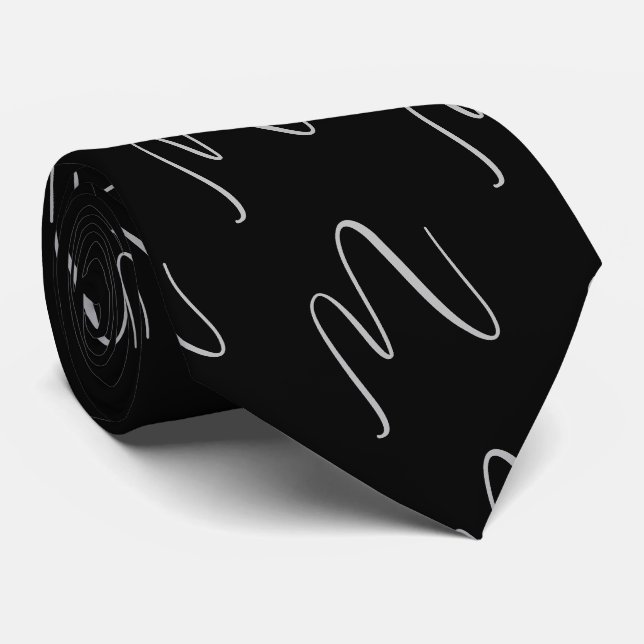 Svart Elegant Skrift Slips (Rullad)