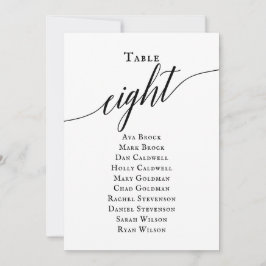 Svart Elegant, skript Bordsnummer 8, sittdiagram