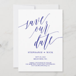 Svart Elegant, skriptinbjudan, marin blå Inbjudningar