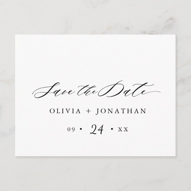 Svart Elegant Skripttypografi - vykort (Framsida)