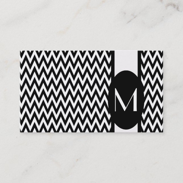 Svart elegant sparreMonogramvisitkort Visitkort (Framsida)