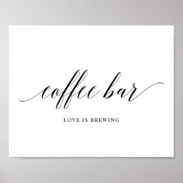Svart Elegant Typografi Bröllop-kaffet pub-tecken Poster