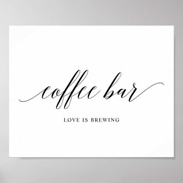 Svart Elegant Typografi Bröllop-kaffet pub-tecken Poster (Framsidan)