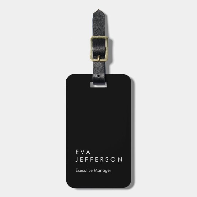 Svart elegant - unik modern minimalistisk bagagebricka (Vertikal Framsida)