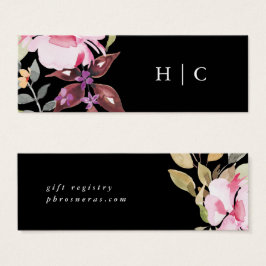 Svart Elegant: Vackert registreringskort med vatte Litet Visitkort