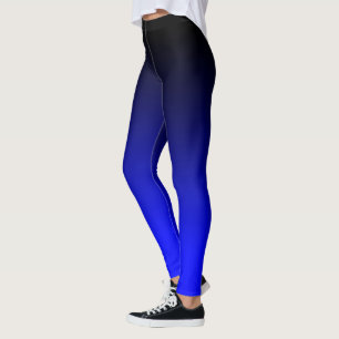 Svart elektrisk blå ombre-övertoning leggings