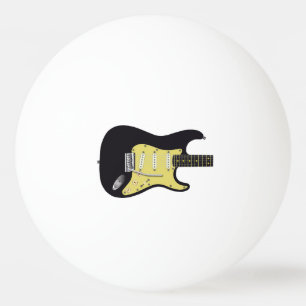 Svart elektrisk gitarr pingisboll