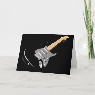 Svart elektriska gitarrhälsningkort kort