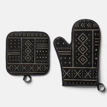 Svart Elfenbens Tribal Geometriskt Mönster | Moder