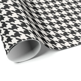 Svart & Elfenbensfärgad Houndstooth-mönster | Klas Presentpapper