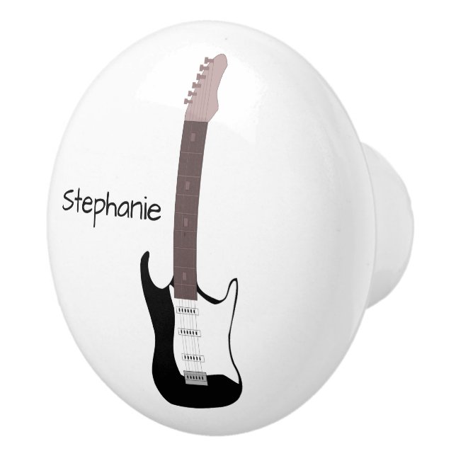 Svart Elgitarr Design Personlig Knopp (Höger)