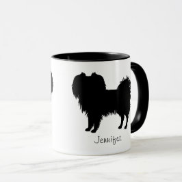 Svart (eller annat Färg) Phalène Hund Silhouette Mugg
