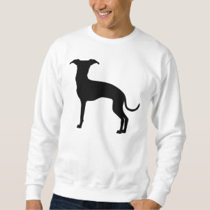 Svart (eller din Färg) italiensk Greyhound Silhoue Lång Ärmad Tröja