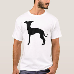 Svart (eller din färg) italiensk mops silhuett t shirt