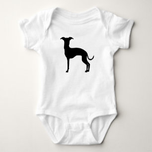 Svart (eller din färg) italiensk mops Siluett T Shirt