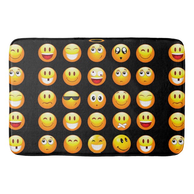 Svart emojis badbadbadbad badmat badrumsmatta (Framsidan)