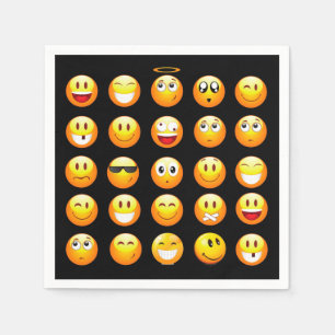 svart emojis napkin pappersservett