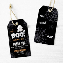 Svart en liten babydusch Halloween tack Presentetikett
