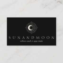 Svart energiuppvärmning Sol Måne Andlig Visitkort