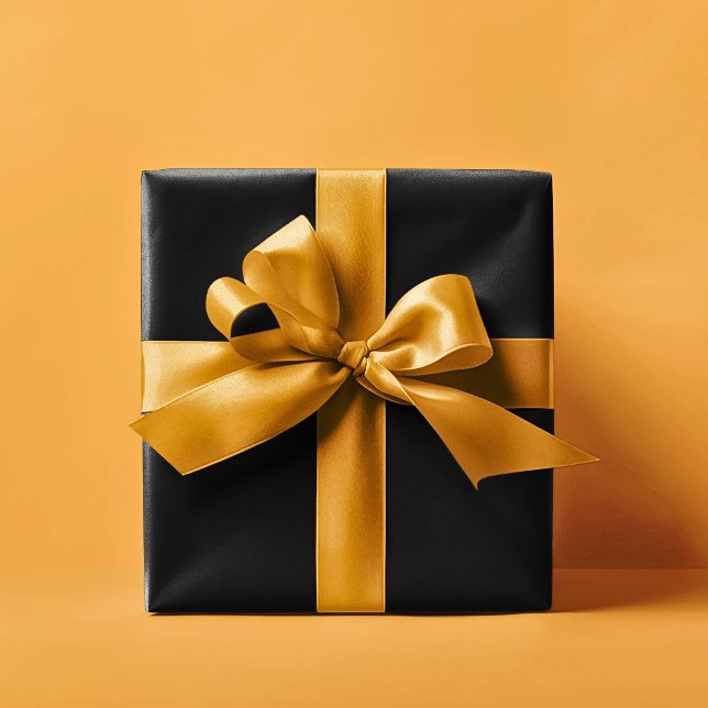 Svart enfärgad bröllopspresent presentpapper (solid black color gift wrapping paper rolls)