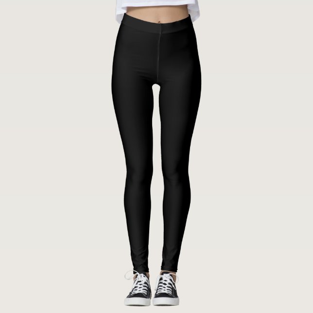 Svart enfärgad leggings (Framsida)