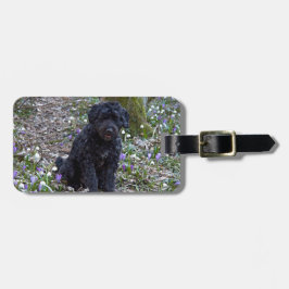 Svart engelsk springerspaniel bagagebricka