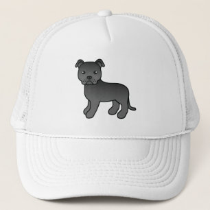 Svart engelsk staffordshire bullterrier hund keps