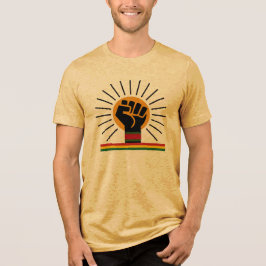 Svart enhet makt knytnäve uppgående sol t-shirt