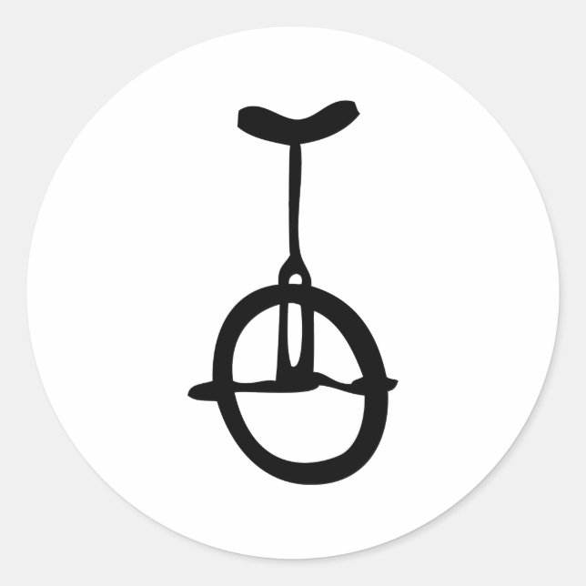 svart enhjulingsymbol runt klistermärke (Framsida)