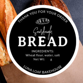Svart Enkel Bageri Sourdough Bröd Klistermärke