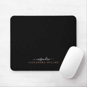 Svart enkel Elegant Hand Lettered Namnteckning Nam Musmatta